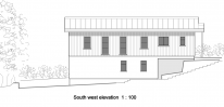 South west elevation 1:100 (actually North West?)